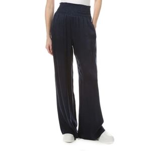 Cloth & Stone Smocked Satin Wide Leg Pant